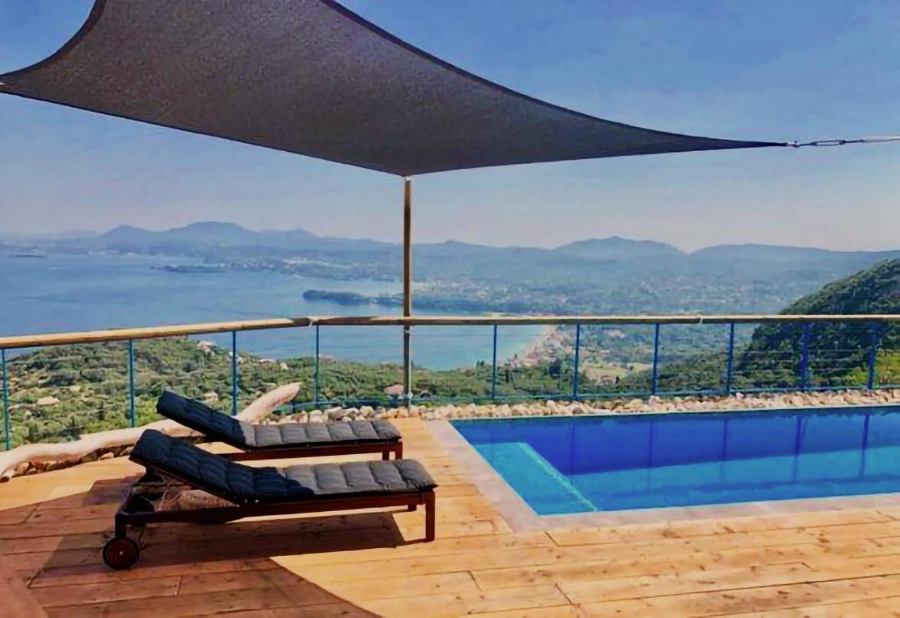House Teigan Of Villa Intaba Breath Taking Sea Views Corfiot Riviera Corfu Island Greece With Pool Close To Ipsos Beach Pyrgi  ภายนอก รูปภาพ
