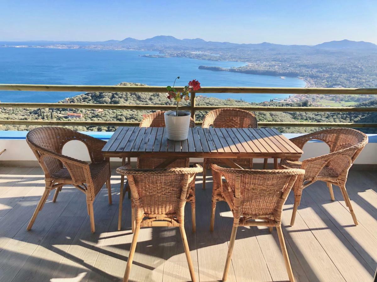 House Teigan Of Villa Intaba Breath Taking Sea Views Corfiot Riviera Corfu Island Greece With Pool Close To Ipsos Beach Pyrgi  ภายนอก รูปภาพ