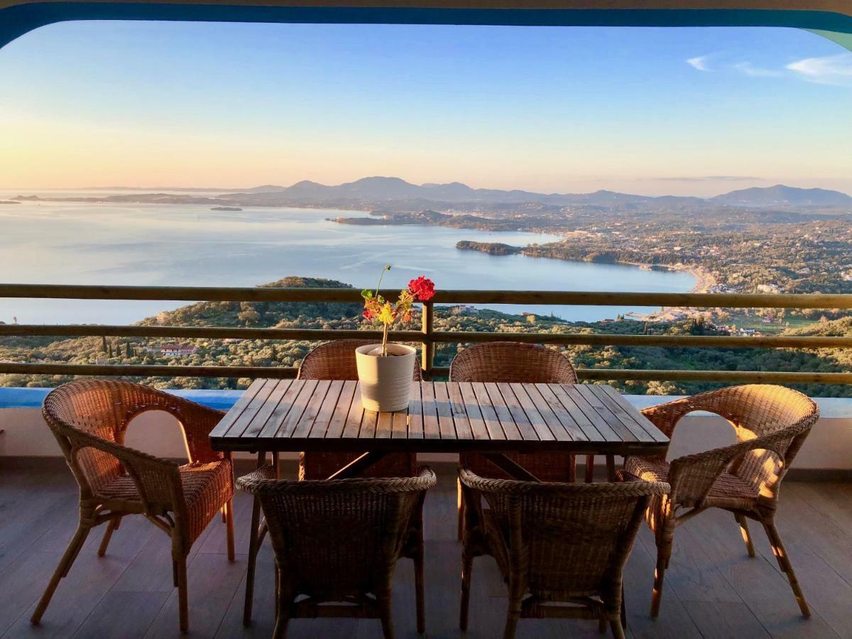 House Teigan Of Villa Intaba Breath Taking Sea Views Corfiot Riviera Corfu Island Greece With Pool Close To Ipsos Beach Pyrgi  ภายนอก รูปภาพ