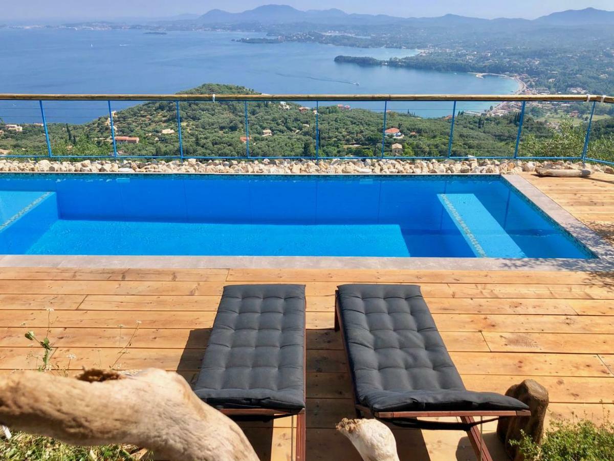 House Teigan Of Villa Intaba Breath Taking Sea Views Corfiot Riviera Corfu Island Greece With Pool Close To Ipsos Beach Pyrgi  ภายนอก รูปภาพ