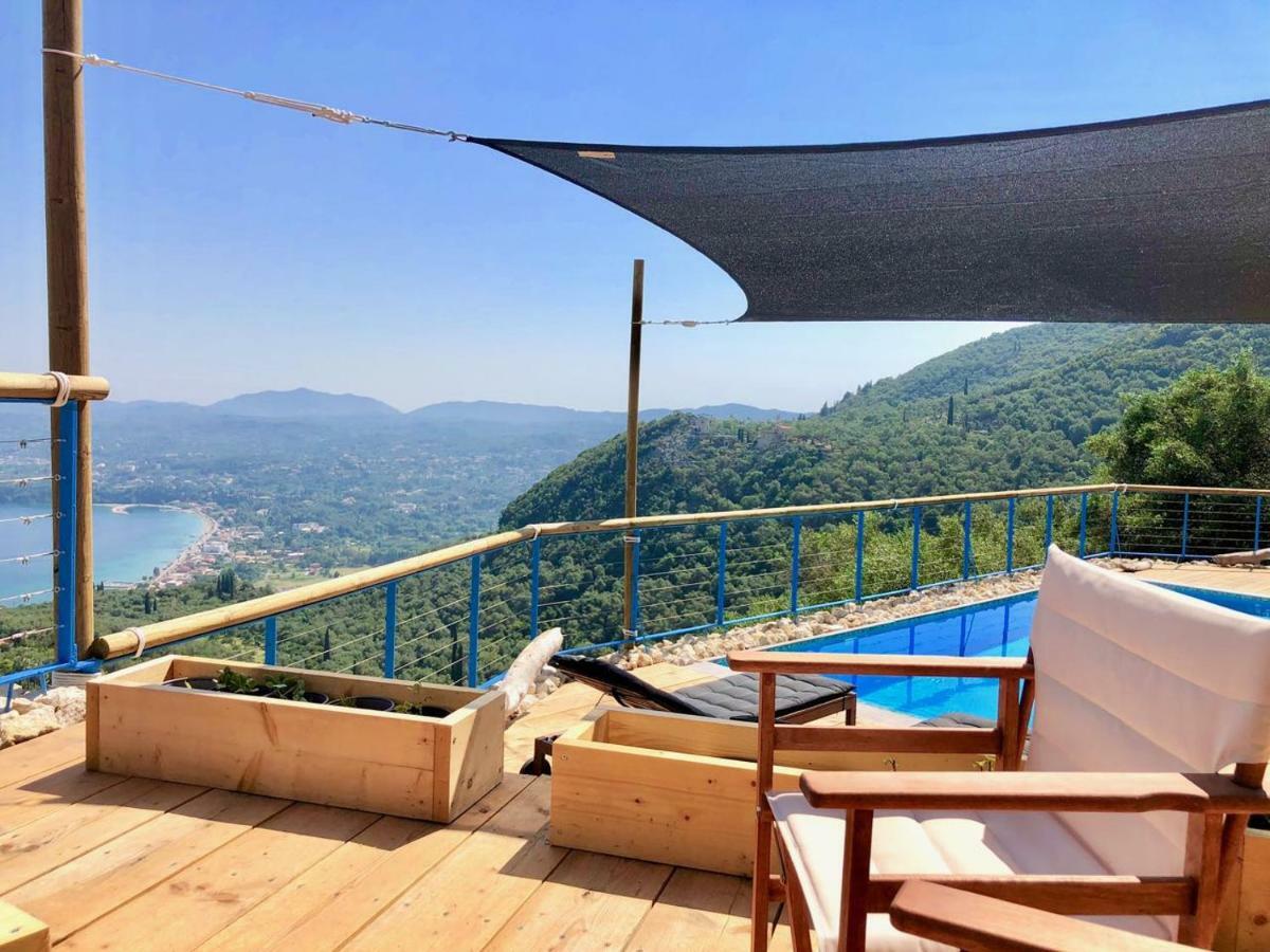 House Teigan Of Villa Intaba Breath Taking Sea Views Corfiot Riviera Corfu Island Greece With Pool Close To Ipsos Beach Pyrgi  ภายนอก รูปภาพ