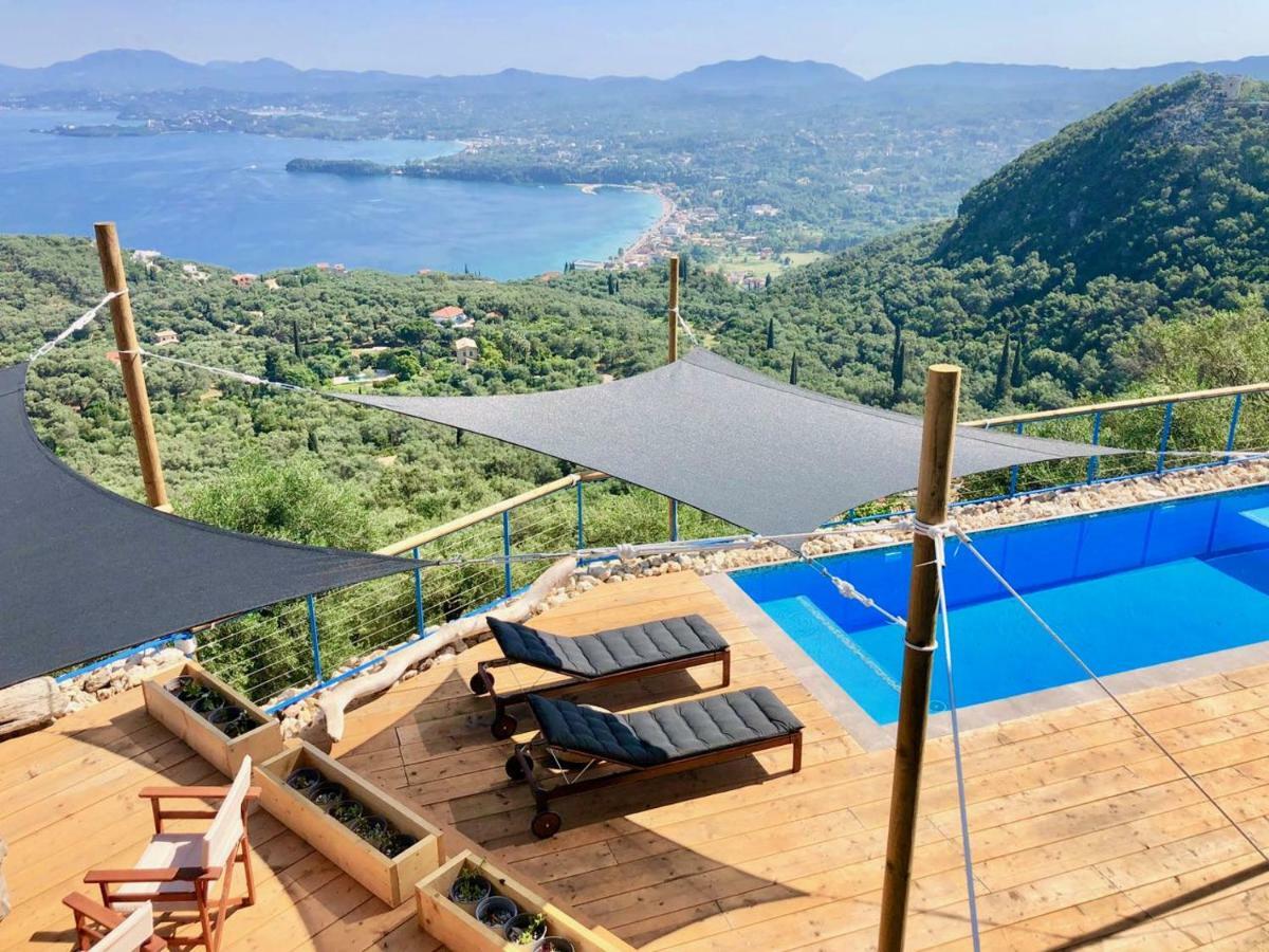 House Teigan Of Villa Intaba Breath Taking Sea Views Corfiot Riviera Corfu Island Greece With Pool Close To Ipsos Beach Pyrgi  ภายนอก รูปภาพ