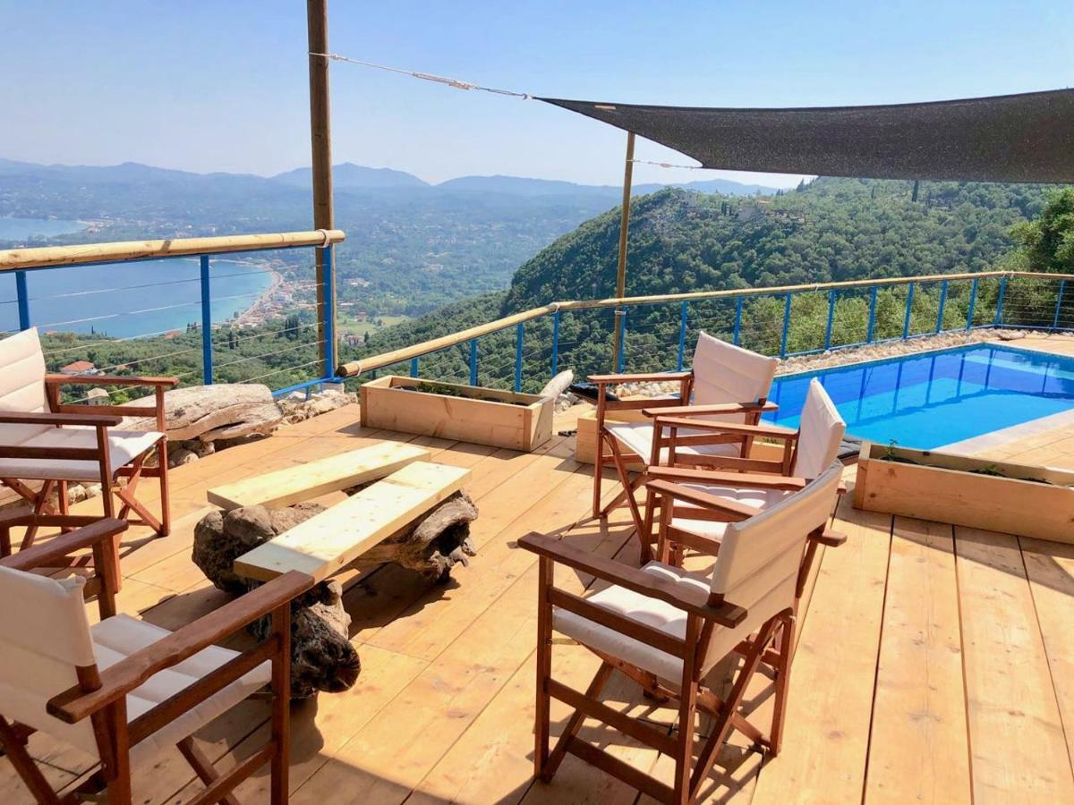 House Teigan Of Villa Intaba Breath Taking Sea Views Corfiot Riviera Corfu Island Greece With Pool Close To Ipsos Beach Pyrgi  ภายนอก รูปภาพ